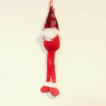 Рождественские украшения, плюшевые подвески с рождественскими куклами на длинных ножках, Креативные подвески для украшения рождественского шкафа 4