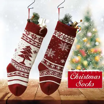 Рождественские чулки, носок, Снежинка / Рождественская елка, Подвесные украшения, Держатели Рождественских подарков, сумки для конфет, украшения для дома 0