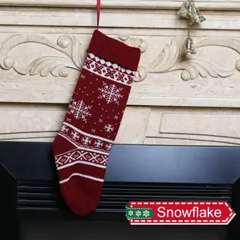 Рождественские чулки, носок, Снежинка / Рождественская елка, Подвесные украшения, Держатели Рождественских подарков, сумки для конфет, украшения для дома 2