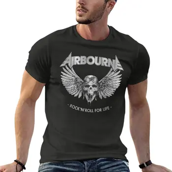 Рок-н-ролл для жизни, футболка с черепом Airbourne, мужская одежда на заказ, уличная одежда из 100% хлопка, футболка большого размера 0