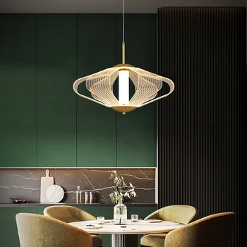 Роскошная креативная люстра Современный светодиодный акриловый подвесной светильник для гостиной, столовой, прикроватной тумбочки, барного светильника, декора комнаты