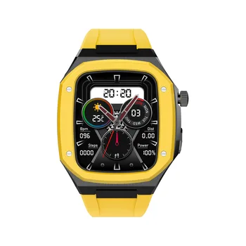 Роскошный Металлический Модифицирующий Комплект Чехол Для Apple Watch Серии 9 8 7 45 мм Силиконовый Спортивный ремешок Для Iwatch 6 5 4 SE 44 мм Ремешок 1