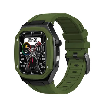 Роскошный Металлический Модифицирующий Комплект Чехол Для Apple Watch Серии 9 8 7 45 мм Силиконовый Спортивный ремешок Для Iwatch 6 5 4 SE 44 мм Ремешок 3