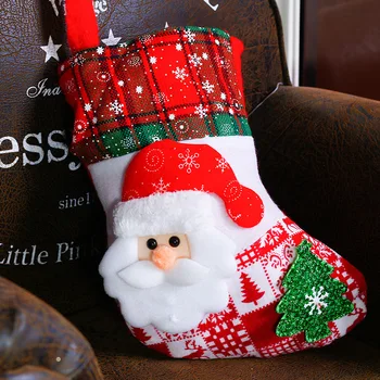 Санта-Чулок, Носок, Рождественские пакеты для конфет, Украшения для домашней Рождественской елки, подвески, носки в виде снеговика, Подвешенные к камину 2