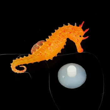 Светящийся в темноте Силиконовый морской конек Гиппокамп Декор аквариума Аквариумные принадлежности 1