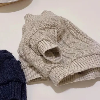 Свитер для плюшевой собачки, однотонный свитер для щенка, осенне-зимний пуловер для кошки, теплая одежда для домашних животных, одежда для медведя с двумя ножками 2