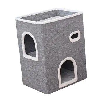 Складная кровать для кошки, Складываемый кошачий кубик для домашних животных, играющий в Climb 0