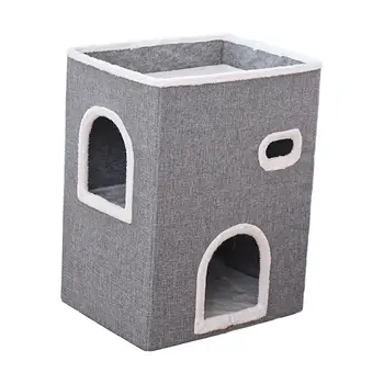 Складная кровать для кошки, Складываемый кошачий кубик для домашних животных, играющий в Climb 4