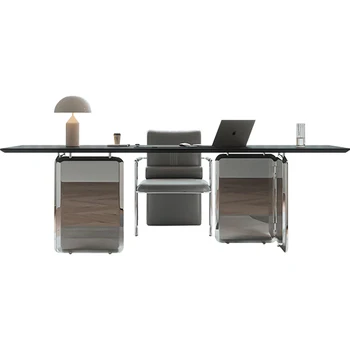 Современный и минималистичный письменный стол, домашний кабинет, спальня, письменный стол, высокий офисный стол, итальянский светлый роскошный компьютерный стол 5