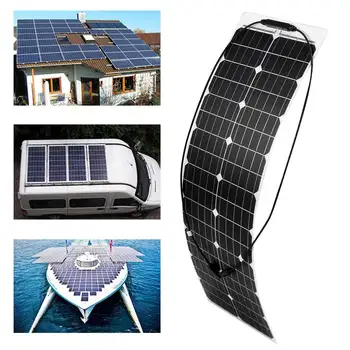 Солнечная панель мощностью 200 Вт, 18 В Солнечная полугибкая монокристаллическая солнечная панель для телефона, дом на колесах, Автомобильное зарядное устройство для MP3-плеера, наружный аккумулятор 2