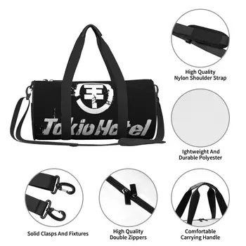 Спортивная сумка Tokio Hotel Rock Band, Металлические музыкальные Оксфордские спортивные сумки, аксессуары для спортзала, тренировочная сумка, ретро-сумка для фитнеса для мужчин и женщин 3