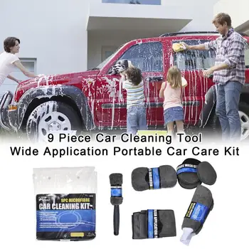 Средство для чистки автомобиля, состоящее из 9 частей, Автоочистительное полотенце для мытья автомобиля с высоким водопоглощением, быстро Сохнущее Для ухода за автомобильной краской, Керамическое покрытие автомобиля 1