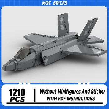 Строительные кирпичи Moc Военная модель истребителя F-35 B Lightning Технология Модульных блоков Конструкторская Игрушка DIY Набор Сборочных подарков