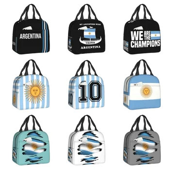 Сумка для ланча с флагом Аргентины Для женщин, Переносная Термоизолированная Подарочная коробка для ланча в честь аргентинского футбола, Многофункциональная сумка для пикника с едой