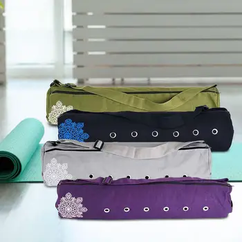 Сумка с ковриком для йоги, практичная сумка для фитнеса, дышащая для упражнений, с регулируемым ремешком, Износостойкая сумка для переноски, спортивная сумка на молнии 3