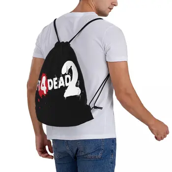 Сумки с логотипом LEFT 4 DEAD 2 на шнурках с функциональным рюкзаком для мужчин, предназначенные для школьных походов. 5