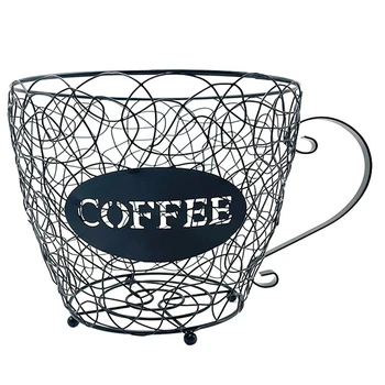 Универсальная корзина для хранения кофейных капсул, корзина для кофейных чашек, держатель-органайзер для кофейных стручков, черный для домашнего кафе, отеля 0