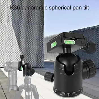 Универсальная панорамная шаровая головка из алюминиевого сплава K36 со спиртовым уровнем и линейкой шкалы для штатива-монопода DSLR Беззеркальной камеры 4