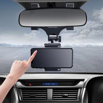Универсальный держатель для мобильного телефона с возможностью поворота на 360 °, крепление для автомобильного зеркала заднего вида, быстрая разборка и установка
