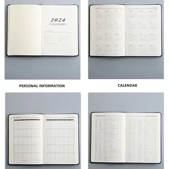 Утолщенный английский Agenda 2024 Портативный Бизнес-блокнот формата А5 на 365 дней, прочный планировщик дневниковой повестки дня 3