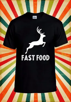 Фаст-фуд, охота на оленя, забавная крутая мужская женская бейсбольная футболка унисекс, топ 2877
