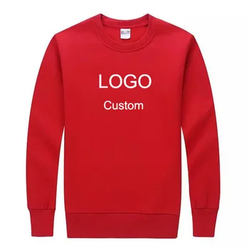 Флисовая мужская однотонная толстовка с капюшоном и принтом на заказ, красный пуловер, хлопковые толстовки с круглым вырезом, базовые толстовки с капюшоном для мужчин
