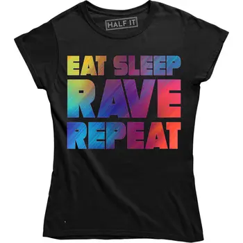 Футболка Eat Sleep Rave Repeat С хип-хоп музыкой и танцами, футболка для веселой домашней вечеринки EDM Fest 0