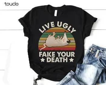 Футболка Live Ugly Fake Your Death, футболка с изображением животного опоссума, забавный подарок, платье-футболка унисекс Xs-5XL 0