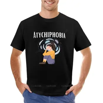 футболка с атихифобией, винтажная футболка, короткая футболка, приталенные футболки для мужчин, мужская футболка, хлопковая футболка с круглым вырезом 0