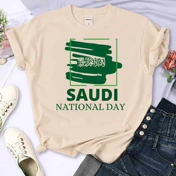 Футболка с национальным днем Саудовской Аравии, женская летняя футболка, женская дизайнерская одежда с рисунком аниме 2