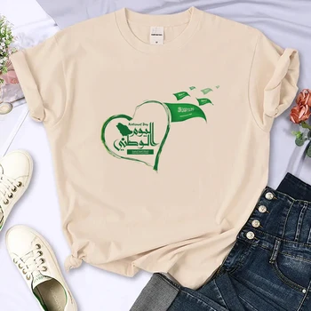 Футболка с национальным днем Саудовской Аравии, женская летняя футболка, женская дизайнерская одежда с рисунком аниме 3