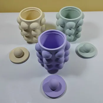 Чашка с волнистой точкой, Ваза, Цветочный горшок, Пепельница, силиконовая форма, ароматизированная форма для художественных украшений из гипса и бетона, резьба по камню 1