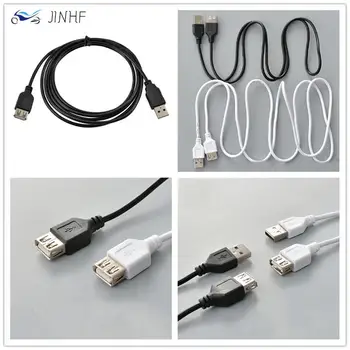 Черный удлинитель USB 2.0 A для мужчин и женщин, кабель для зарядки, кабель для передачи данных, шнур 1,5 м, высокоскоростной USB-удлинитель