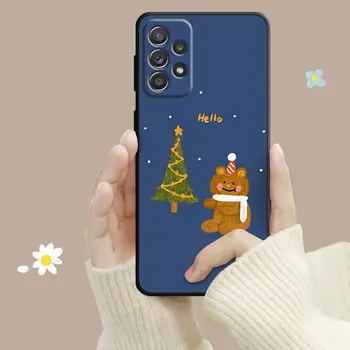 Чехол для телефона Samsung Galaxy A52 A12 A34 A54 A73 A53 A71 A51 A31 A33 A22 A21s A13 A32 A72 A23 С Мультяшной Рождественской Елкой 3