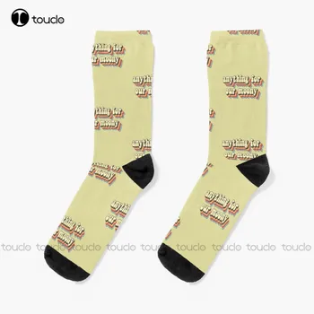 Что-нибудь новенькое для наших Moony Retro Vintage Text Aesthetic Socks Носки Персонализированные Мужские носки для взрослых Подростковые носки на заказ