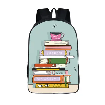 Школьная сумка с рисунком книжной полки Женщины Мужчины Библиотекарь Любитель книг для путешествий Дети Мальчики Девочки школьные сумки Рюкзак Детские сумки для книг