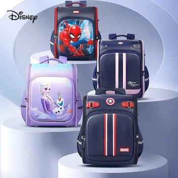 Школьный рюкзак Disney Frozen Spiderman с героями мультфильмов, Рюкзаки для защиты позвоночника ребенка, Дорожная сумка, Школьные канцелярские принадлежности