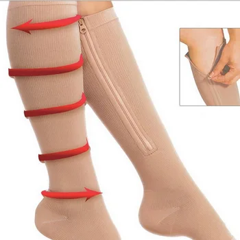 Эластичные чулки до колена с открытым носком, компрессионные чулки для икр, женские спортивные чулки для лечения варикозного расширения вен, придающие форму чулкам