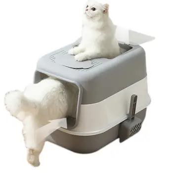 Ящик для кошачьего туалета, автоматический умный ящик для кошачьего туалета высокого качества, вместительный ящик для мусора для домашних животных, аксессуары для кошек 1